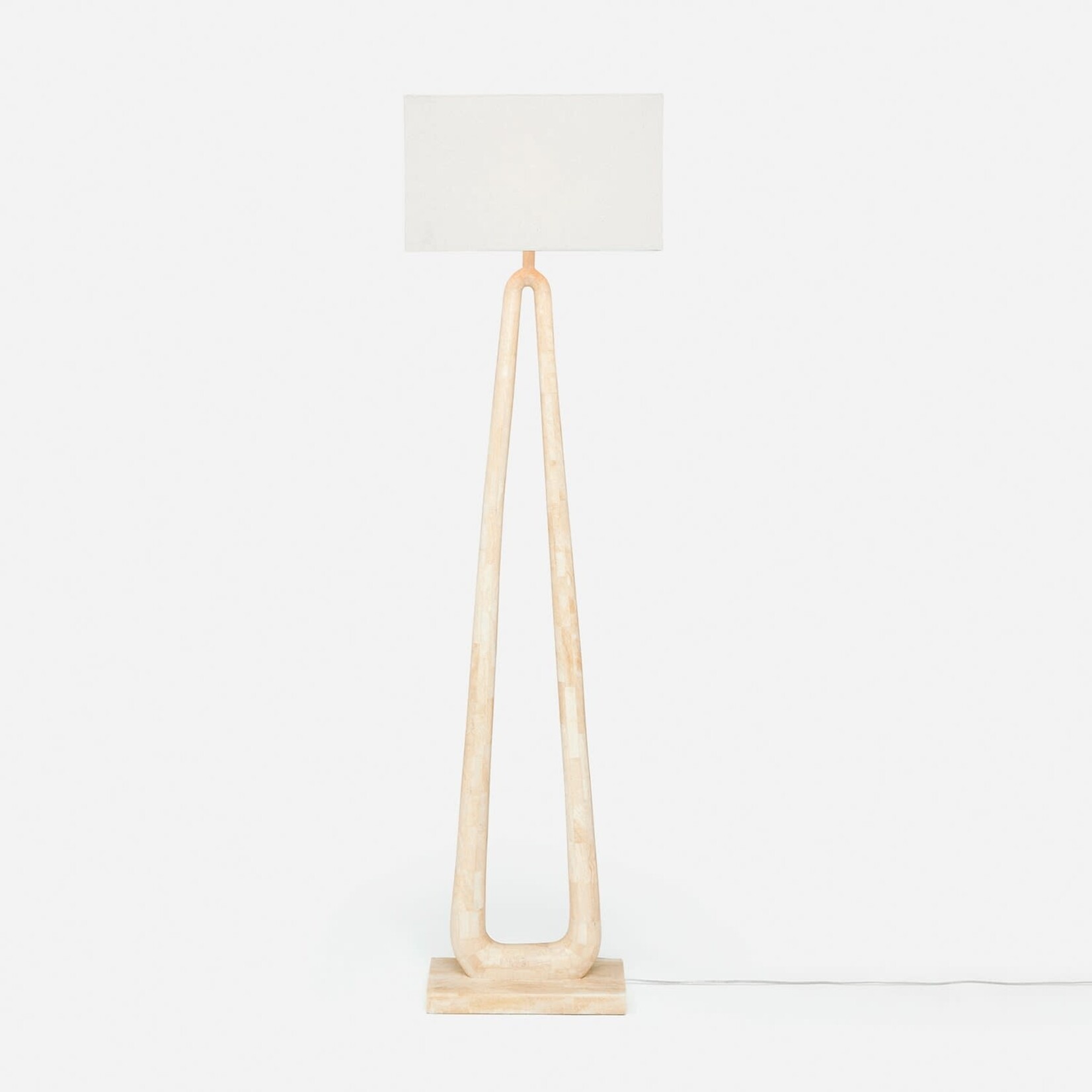 Made Goods Weldon Floor Lamp Light Mix Wood Stone