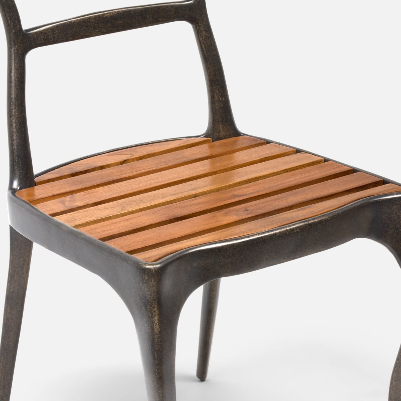 Made Goods Ithaca Rustic Bronze Metal Natural Teak Dining Chair