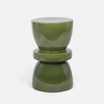 Made Goods Binx Handmade Green Gloss Ceramic Hourglass Stool
