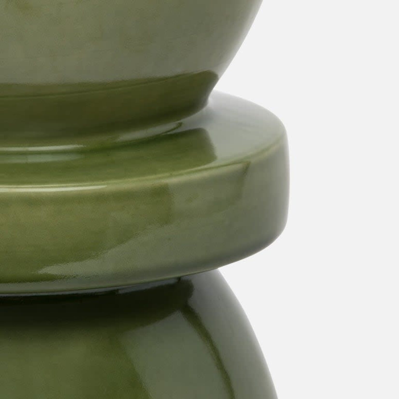 Made Goods Binx Handmade Green Gloss Ceramic Hourglass Stool
