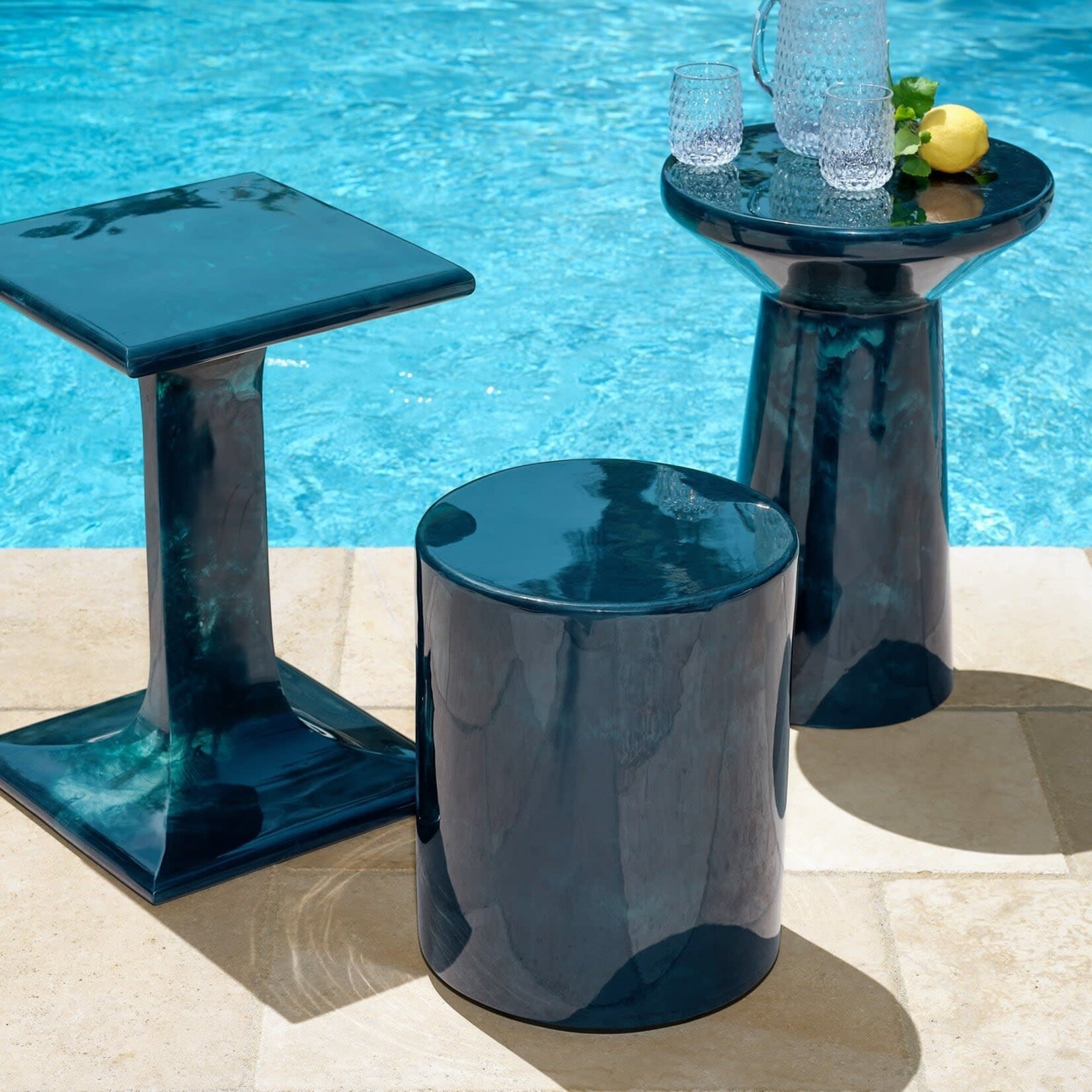 Made Goods Murni Handmade Cast Resin Outdoor Stool