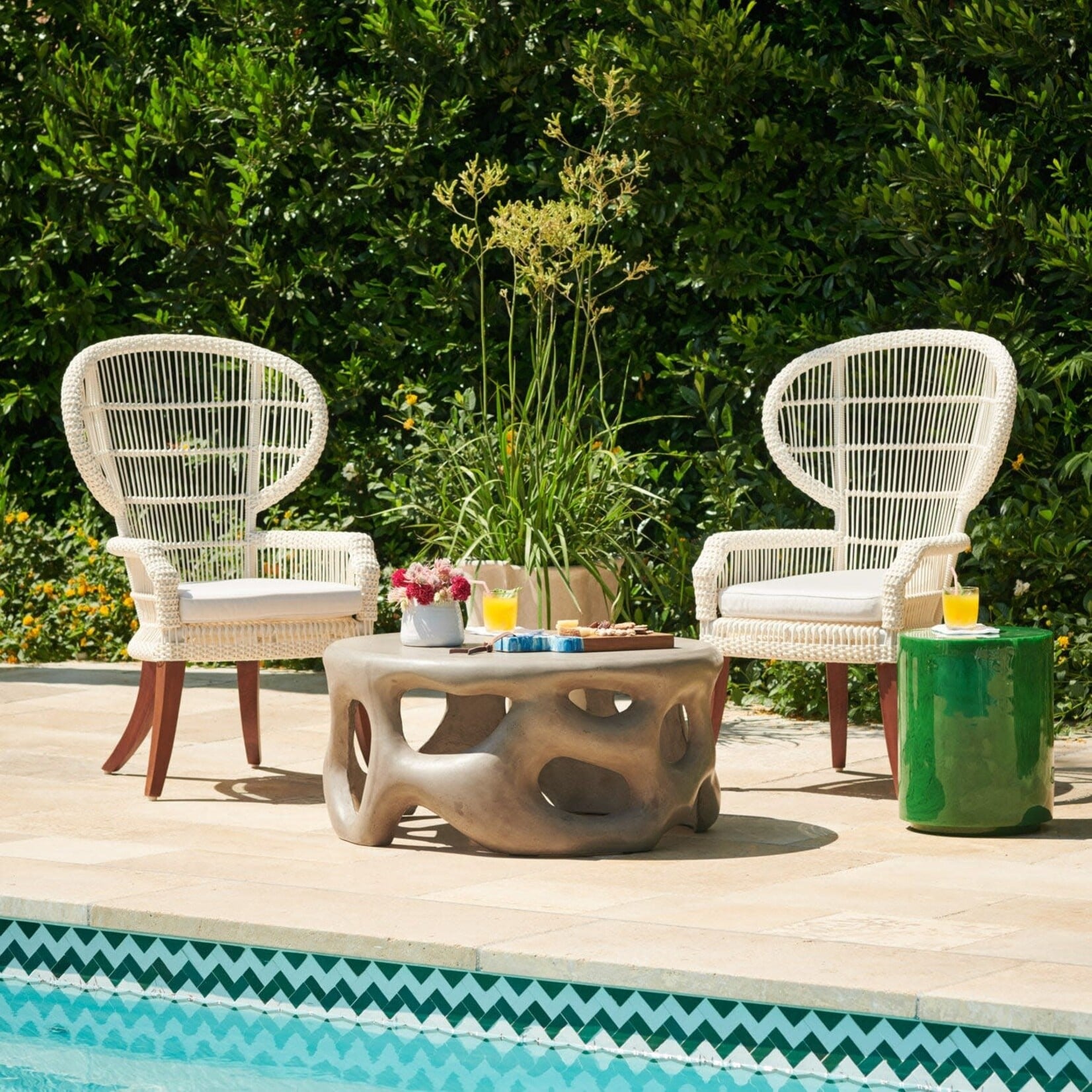 Made Goods Murni Handmade Cast Resin Outdoor Stool