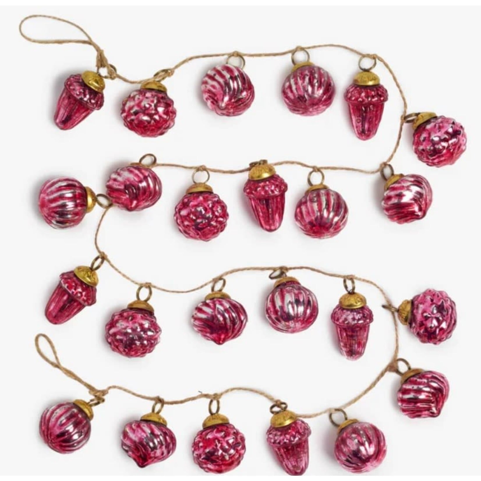 Texxture Carouge Red & Gold Glass Ornament Garland