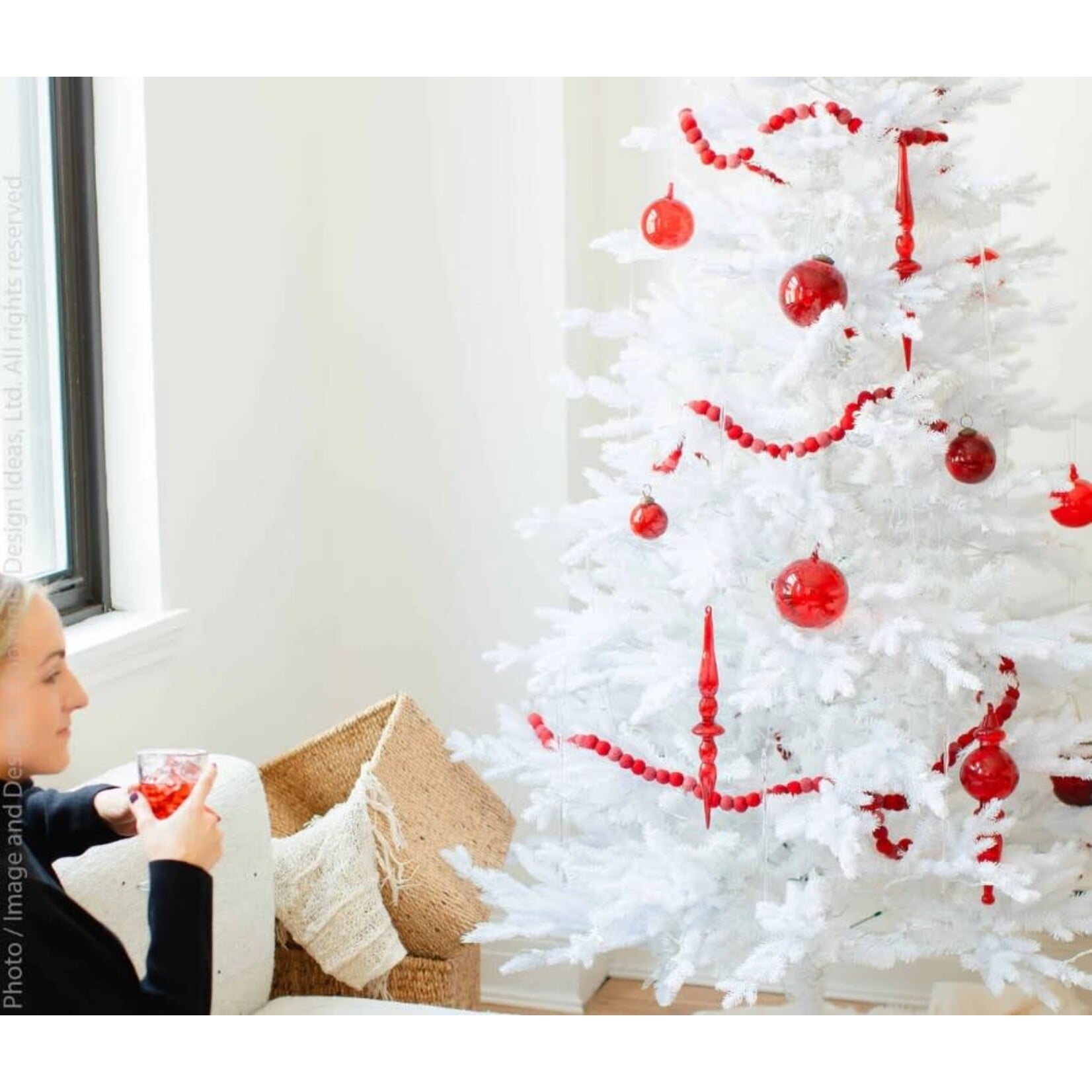 Texxture Verona Red Glass Ball Bauble Ornament