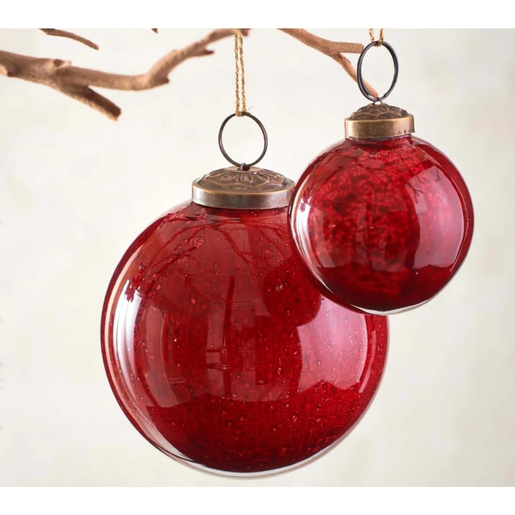 Texxture Verona Red Glass Ball Bauble Ornament