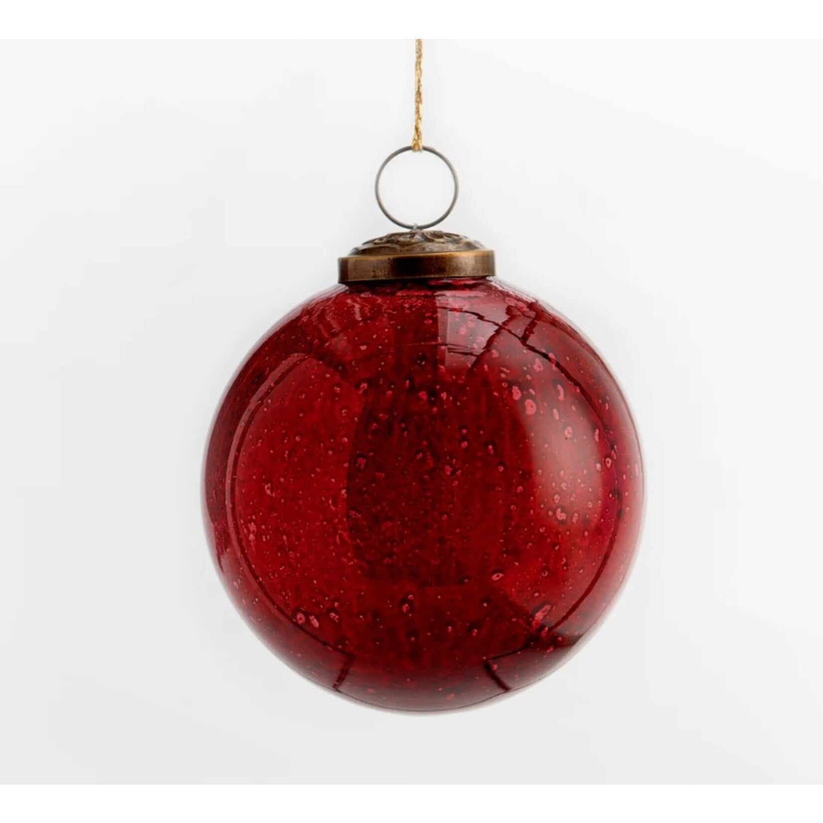 Texxture Verona Red Glass Ball Bauble Ornament