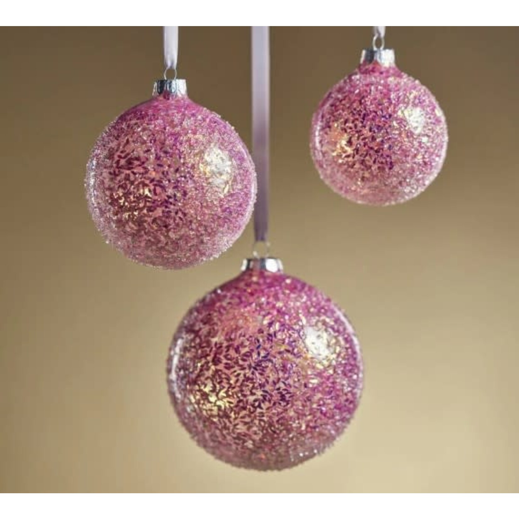 Zodax Pink Confetti Glass Ball Ornament