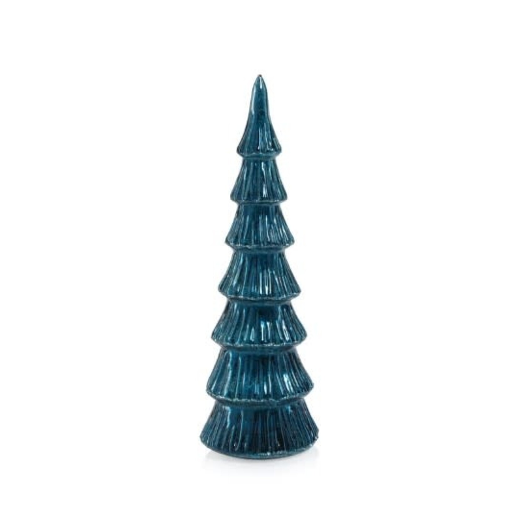 Zodax Verbier LED Glass Tree Blue with Silver Trim
