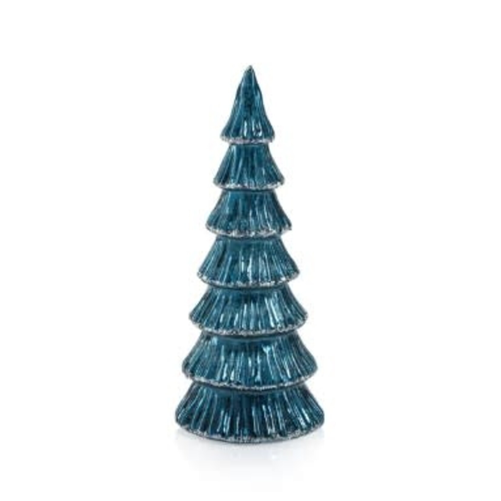 Zodax Verbier LED Glass Tree Blue with Silver Trim