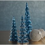 Zodax Verbier LED Glass Tree Blue with Silver Trim