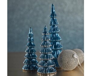 Zodax Verbier LED Glass Tree Blue with Silver Trim - Designer's Studio