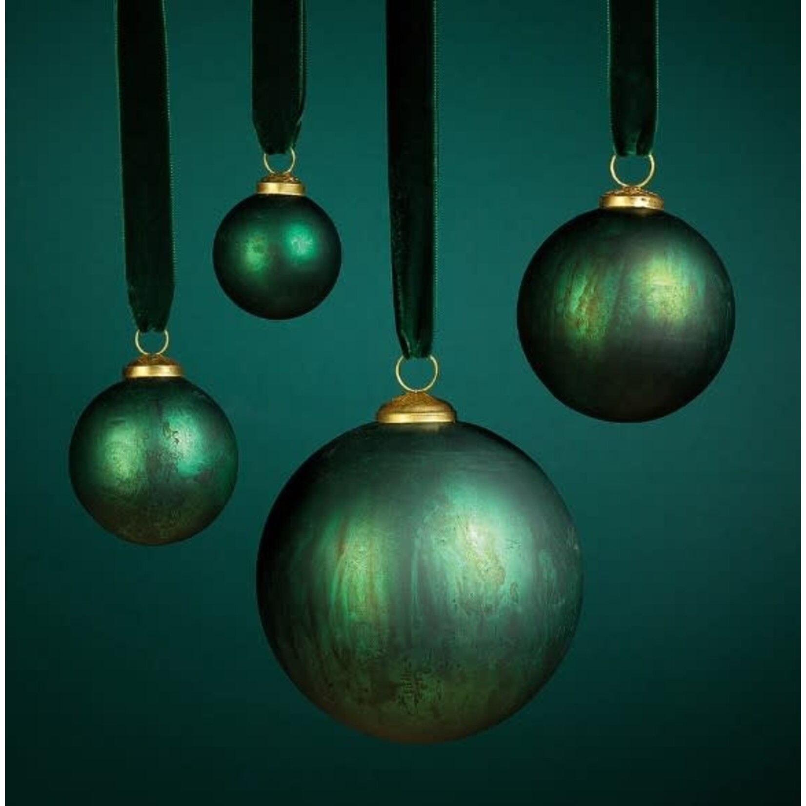 Zodax Rustic Metallic Green Ball Ornament