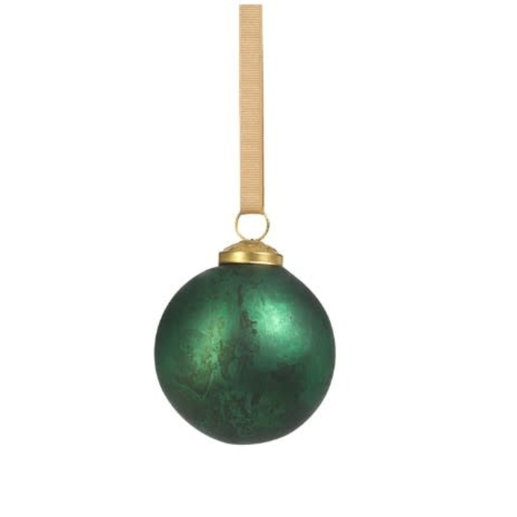 Zodax Rustic Metallic Green Ball Ornament