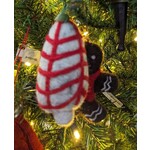 Rockflowerpaper Grey & Red Holiday Tree Handmade Wool Felt Ornament