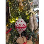 Rockflowerpaper Bauble Red & Gray Felt Wool Ornament