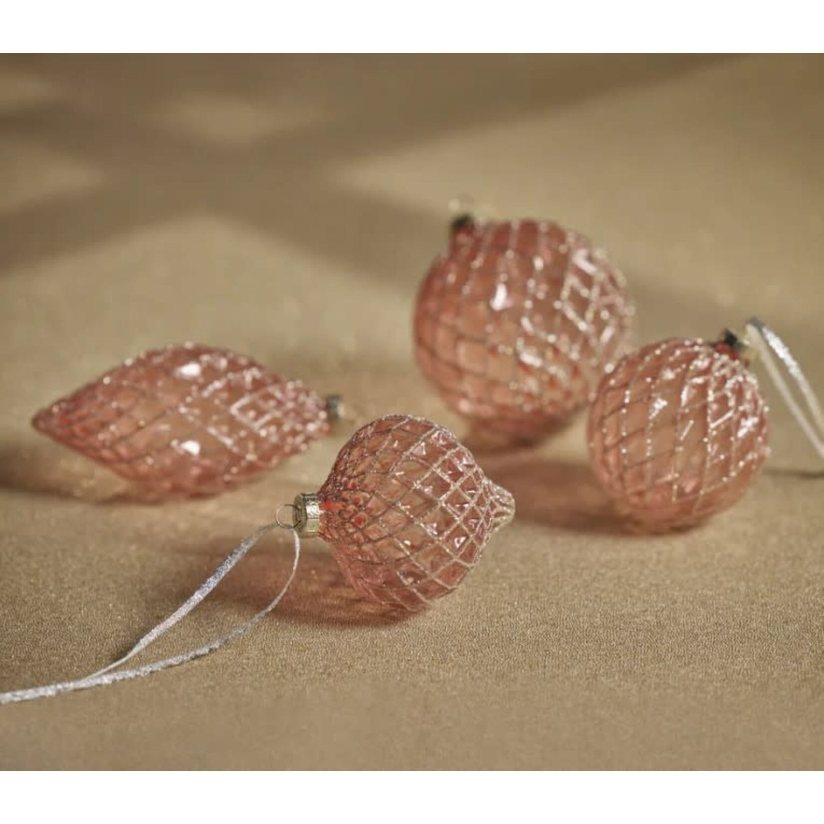 Zodax Harlequin Onion Shaped Glass Ornament Plum