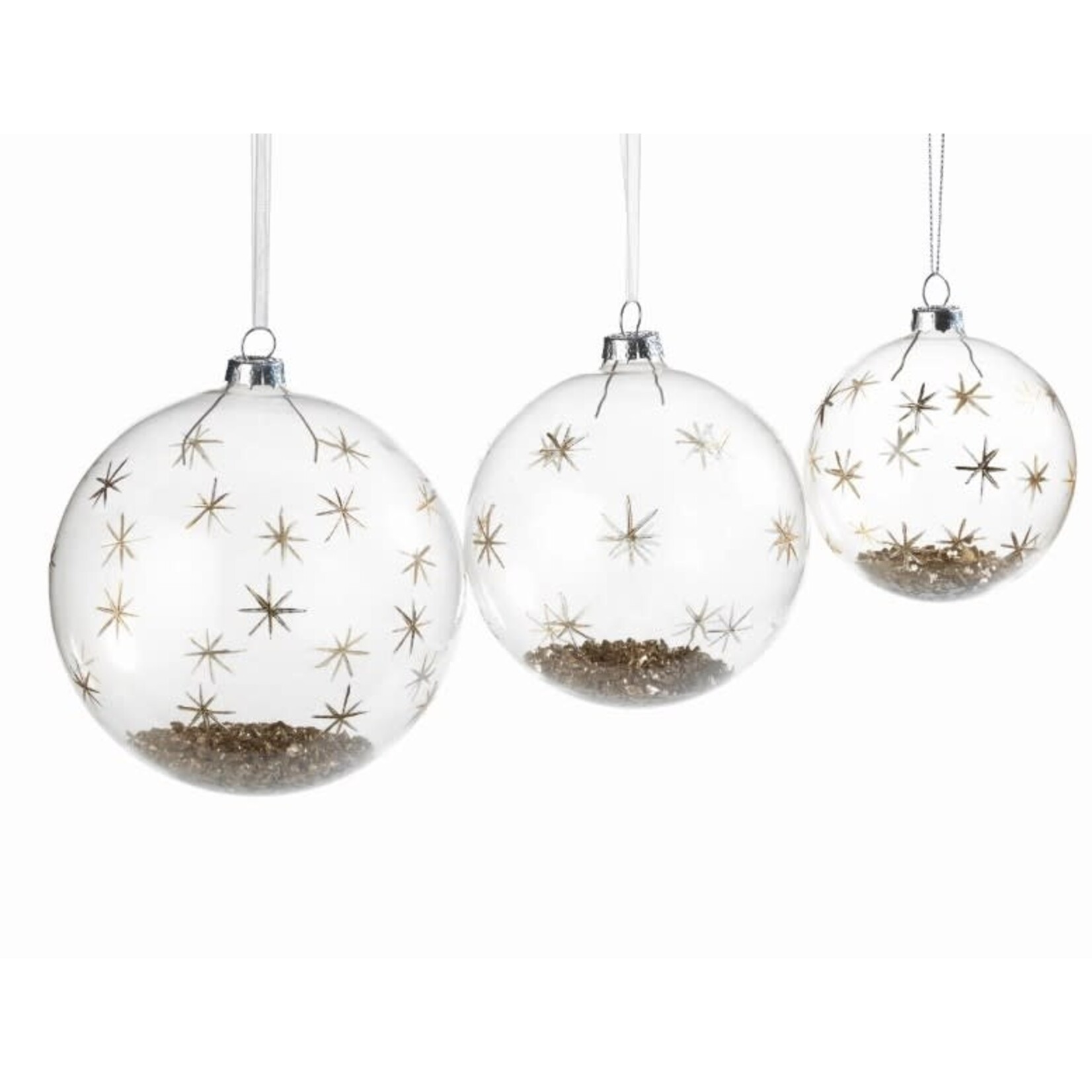 Zodax Clear Ball with Star Confetti Ornament Medium