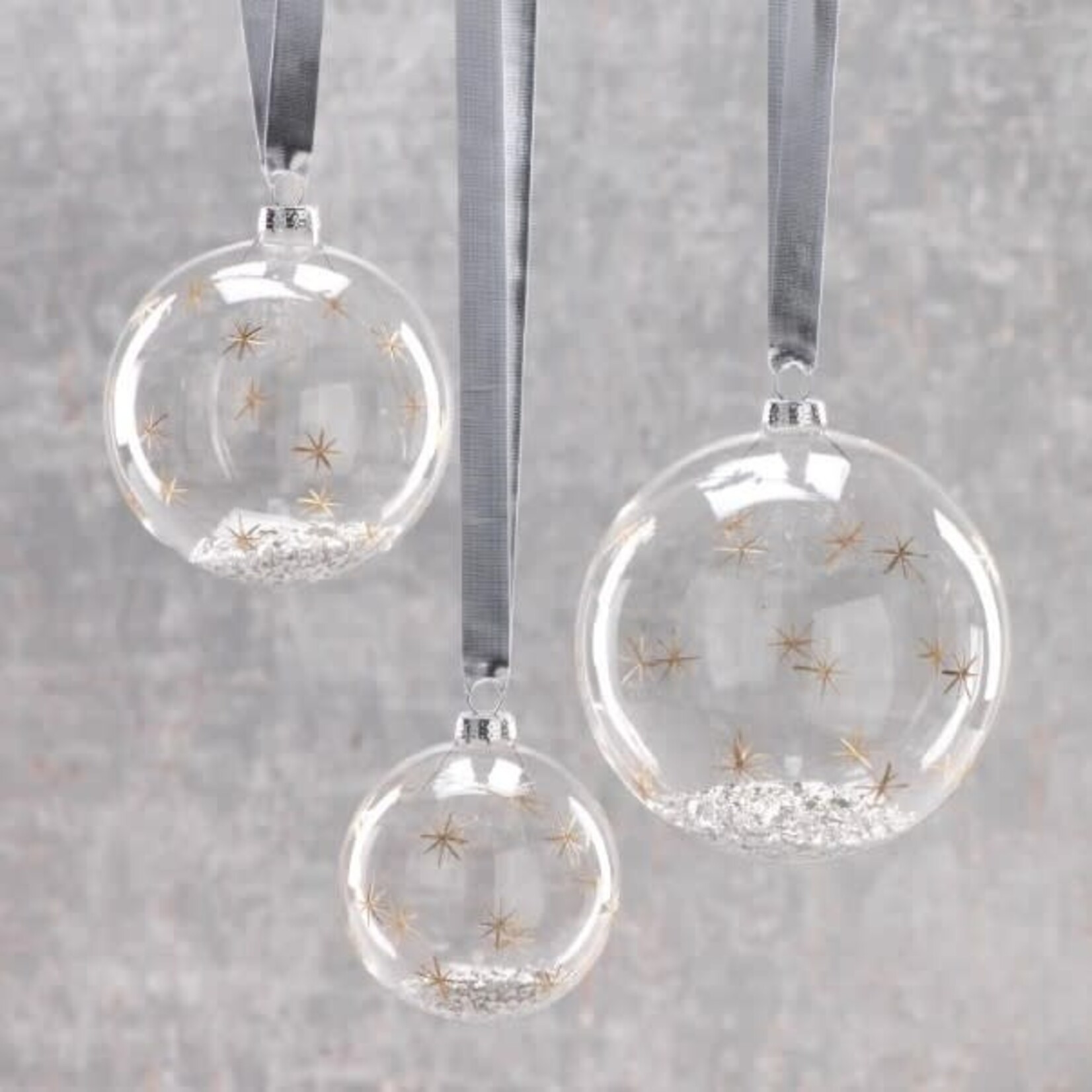 Zodax Clear Ball with Gold Star Confetti Ornament - Medium