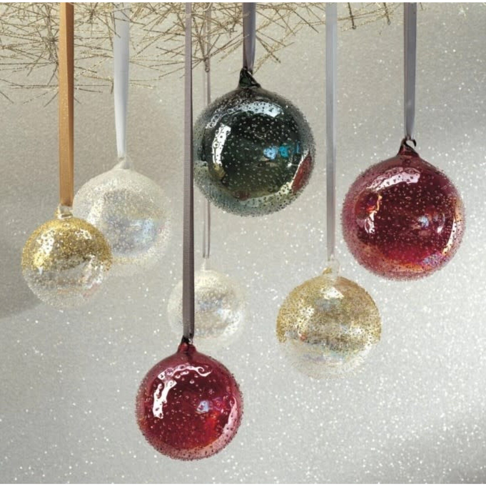 Zodax Dark Luster Studded Ball Ornament - Medium