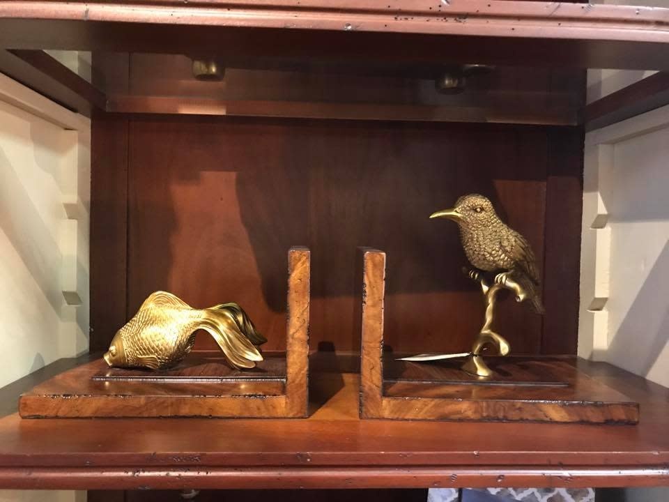 Brass Bird and Fish Bookends - Designer's Studio
