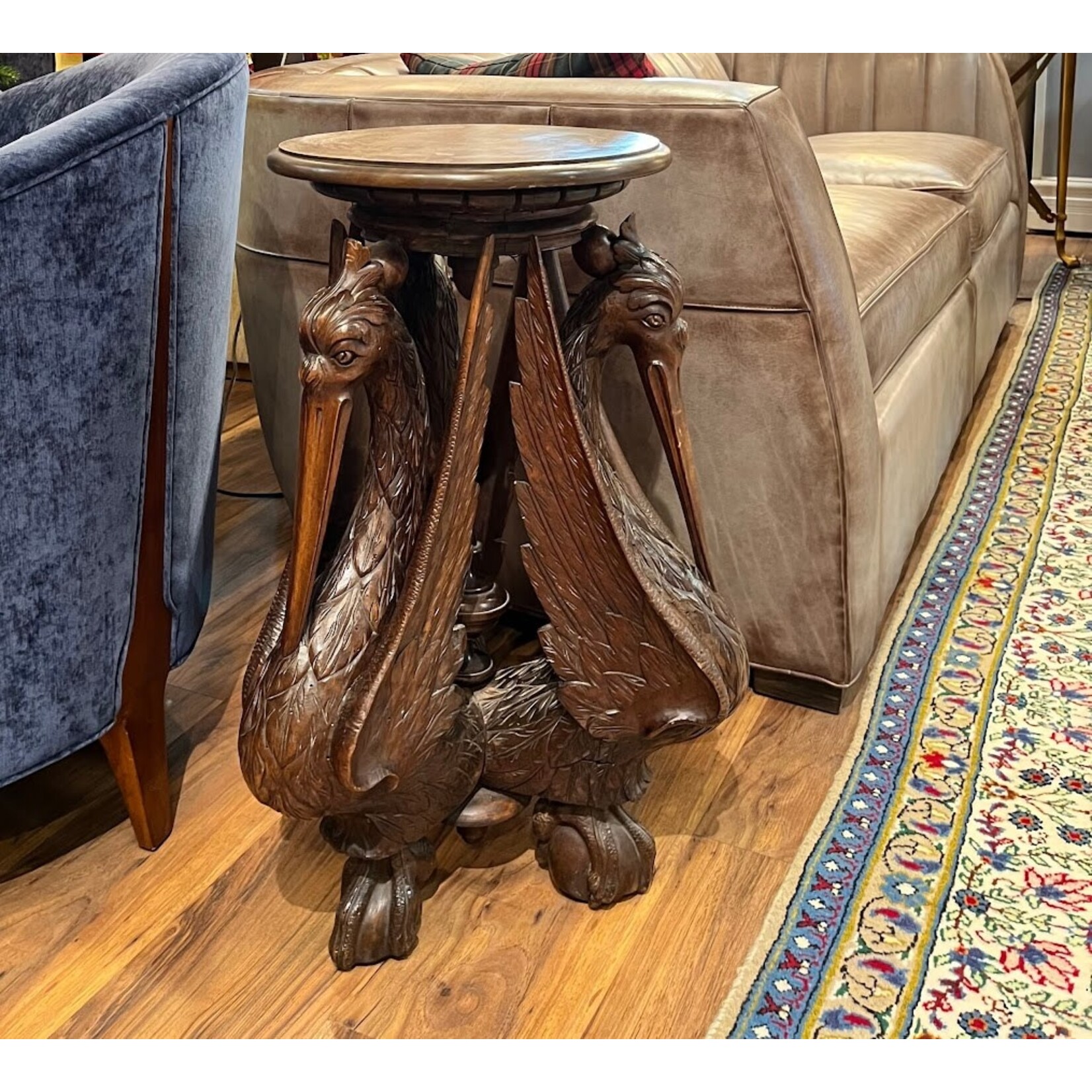 Gabby Carved Pelican Wooden Side Table
