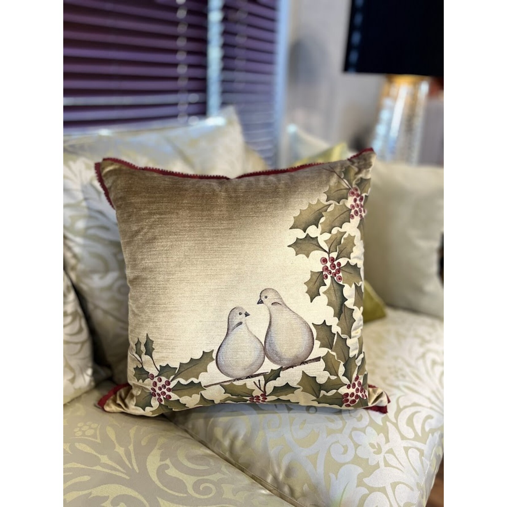 Eastern Accents Two Turtle Doves 20x20 Holiday Pillow