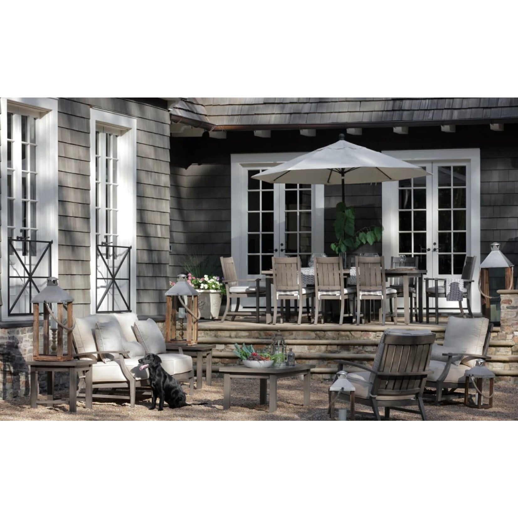 Summer Classics Club Aluminum Oak Outdoor End Table