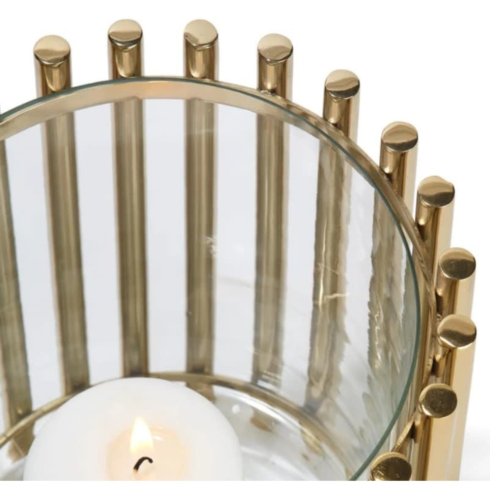 Tozai Hurricane Steel & Glass Pillar Candleholder - Small