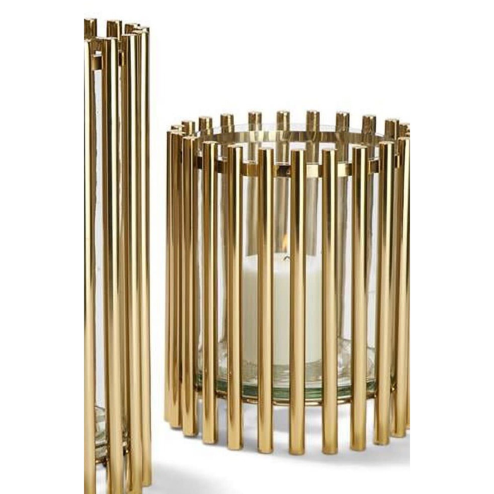Tozai Hurricane Steel & Glass Pillar Candleholder - Small