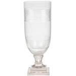 A Sanoma Tiffany Cut Glass Hurricane Lamp Lantern Candle Holder Vase Small