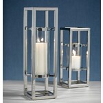 Zodax Beaufort Polished Steel Hurricane Candle Lantern 7″x24″