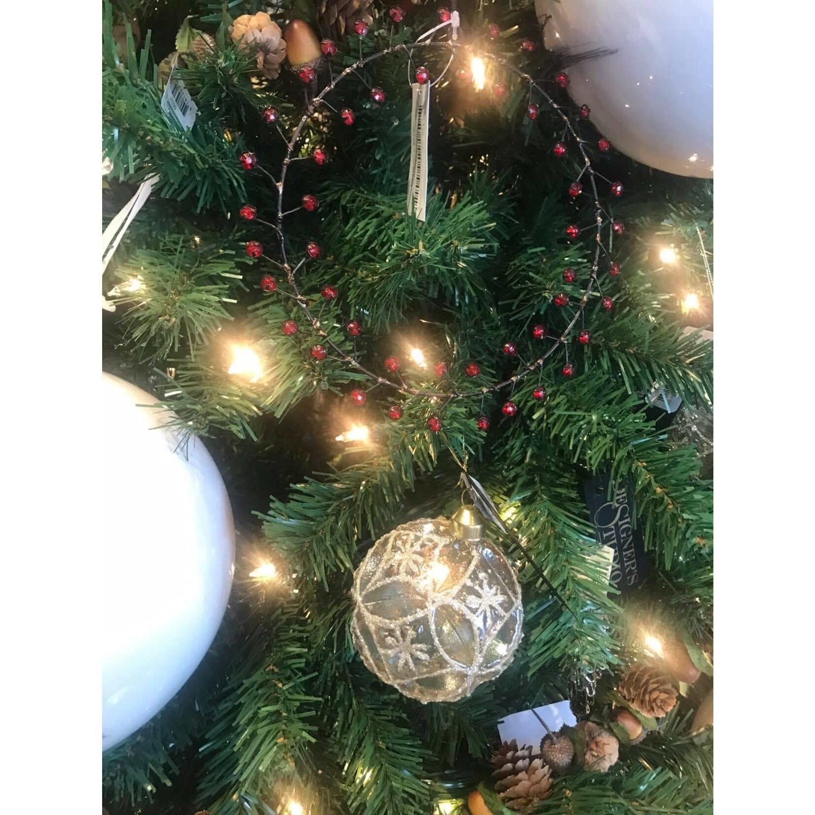 Shishi LLC Jewel Red & Metallic Wreath Ornament 7.5"