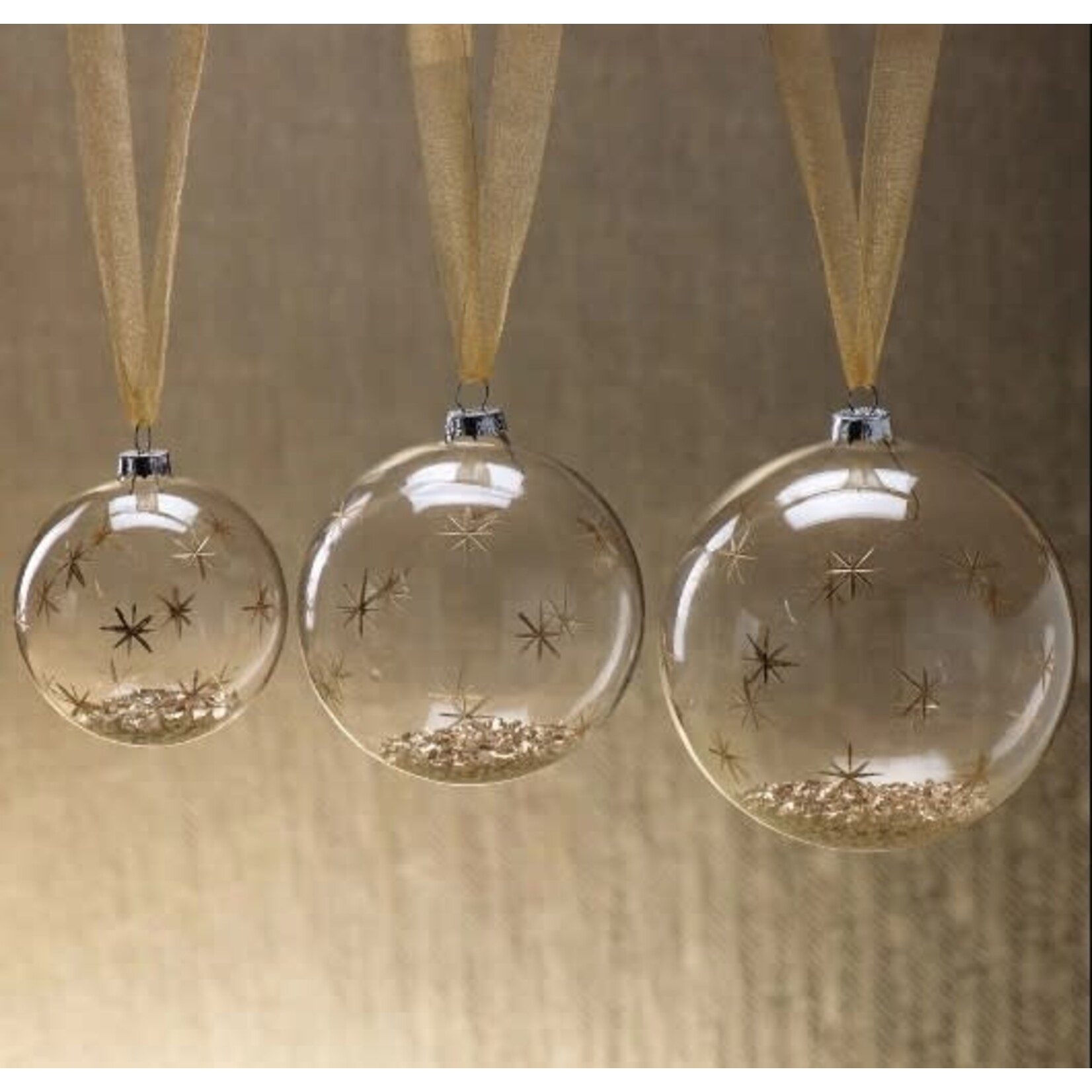 Zodax Clear Ball with Star Confetti Ornament Medium