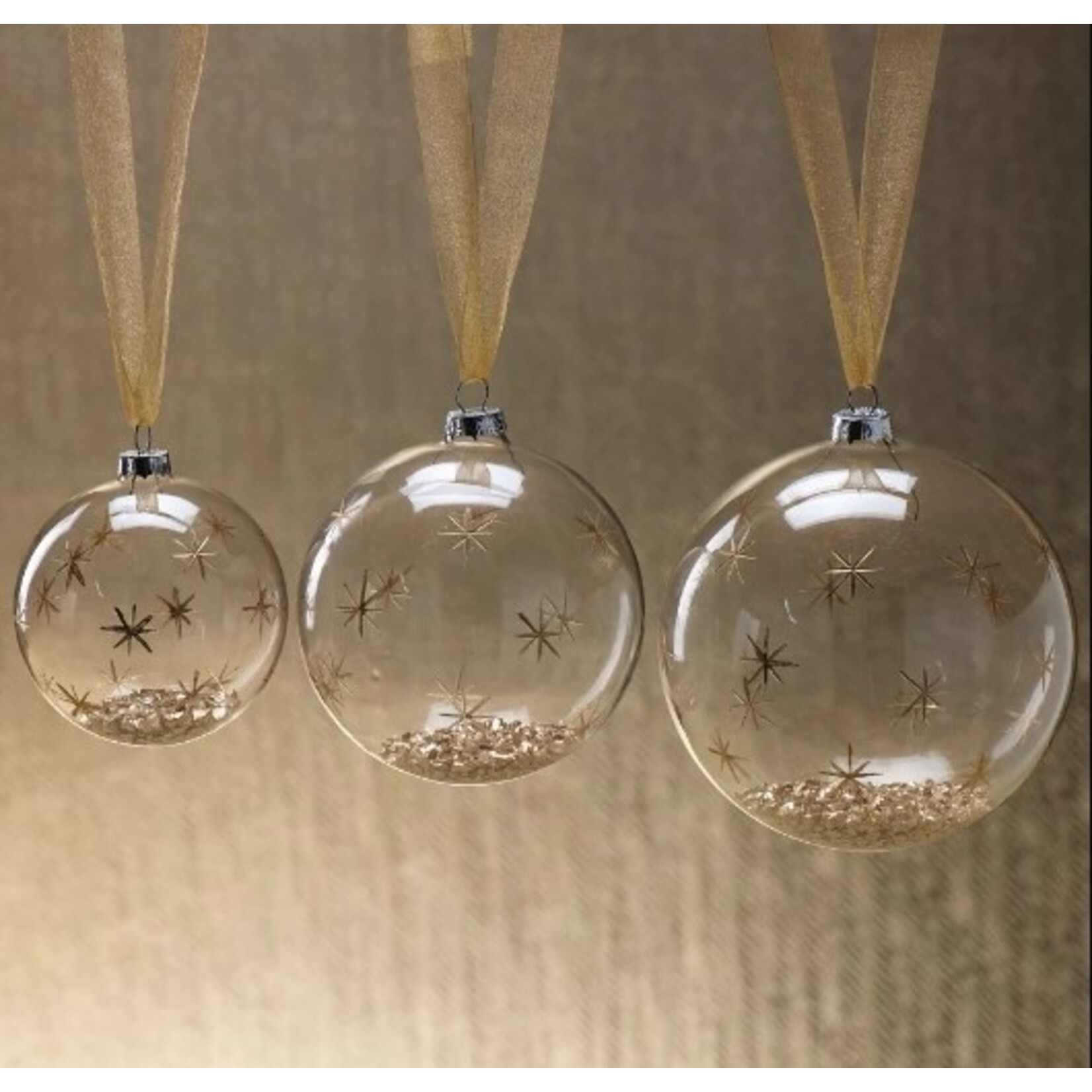 Zodax Clear Ball with Silver Star Confetti Ornament - Small