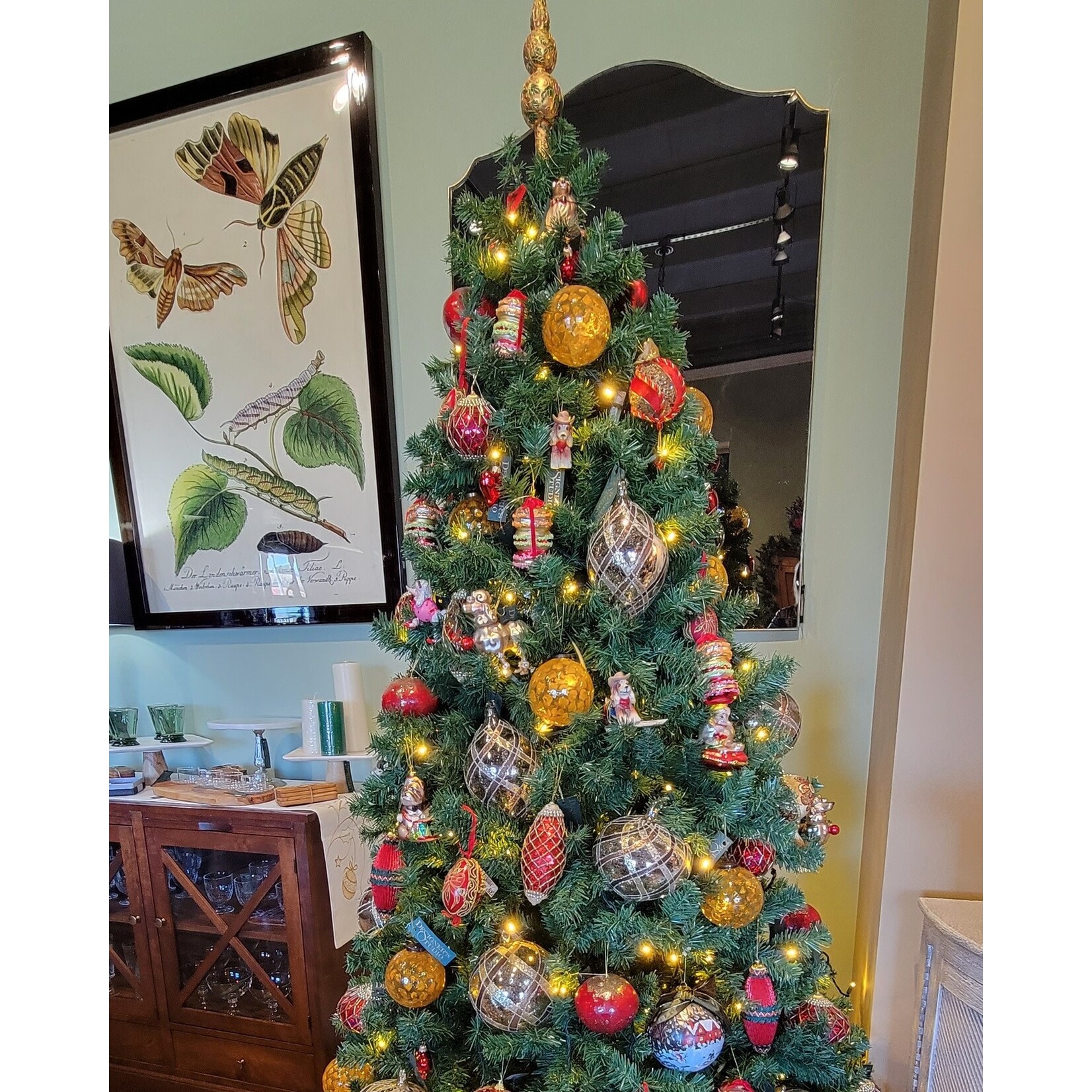 Carole Stupell LTD Vintage Red & Green Beaded Drop Ornament