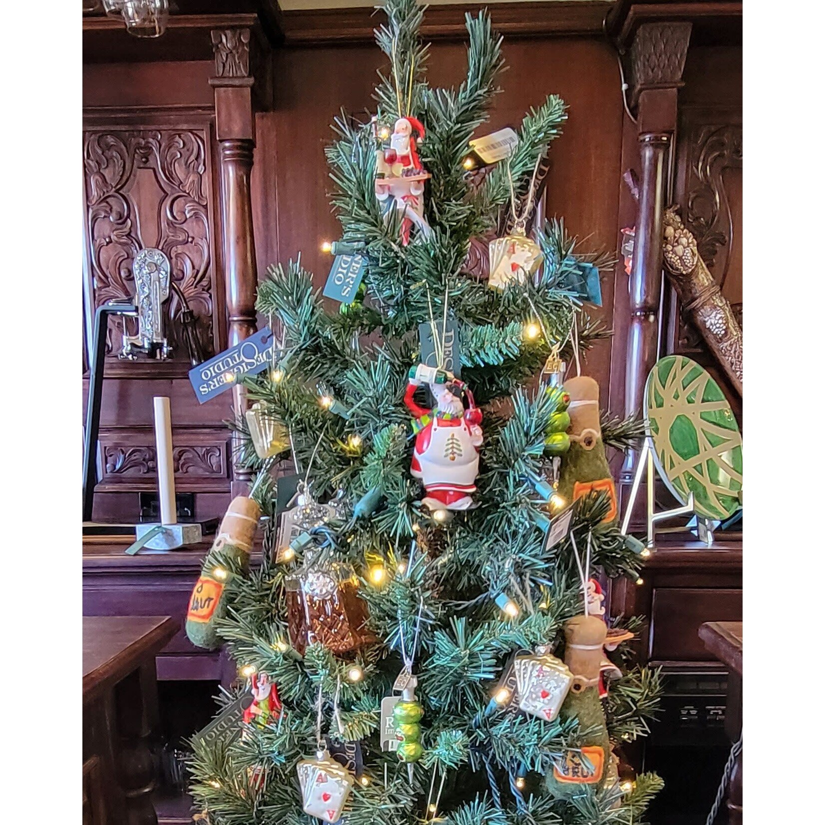 Rockflowerpaper Green Champagne Bottle Felt Ornament