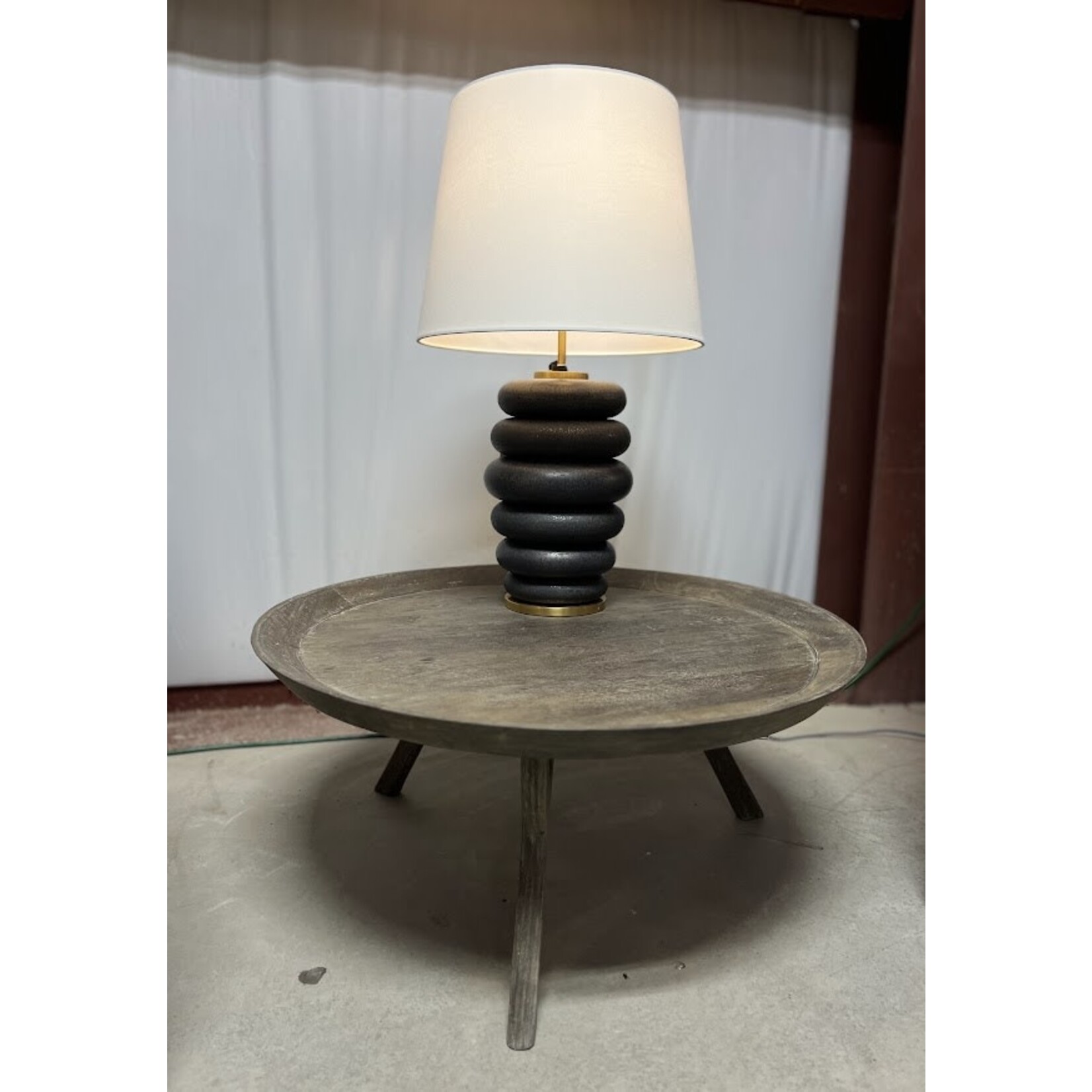 Arteriors Grey Low Round Cocktail Table