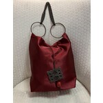 Saro Trading Company Burgundy Handbag with Bronze Strap