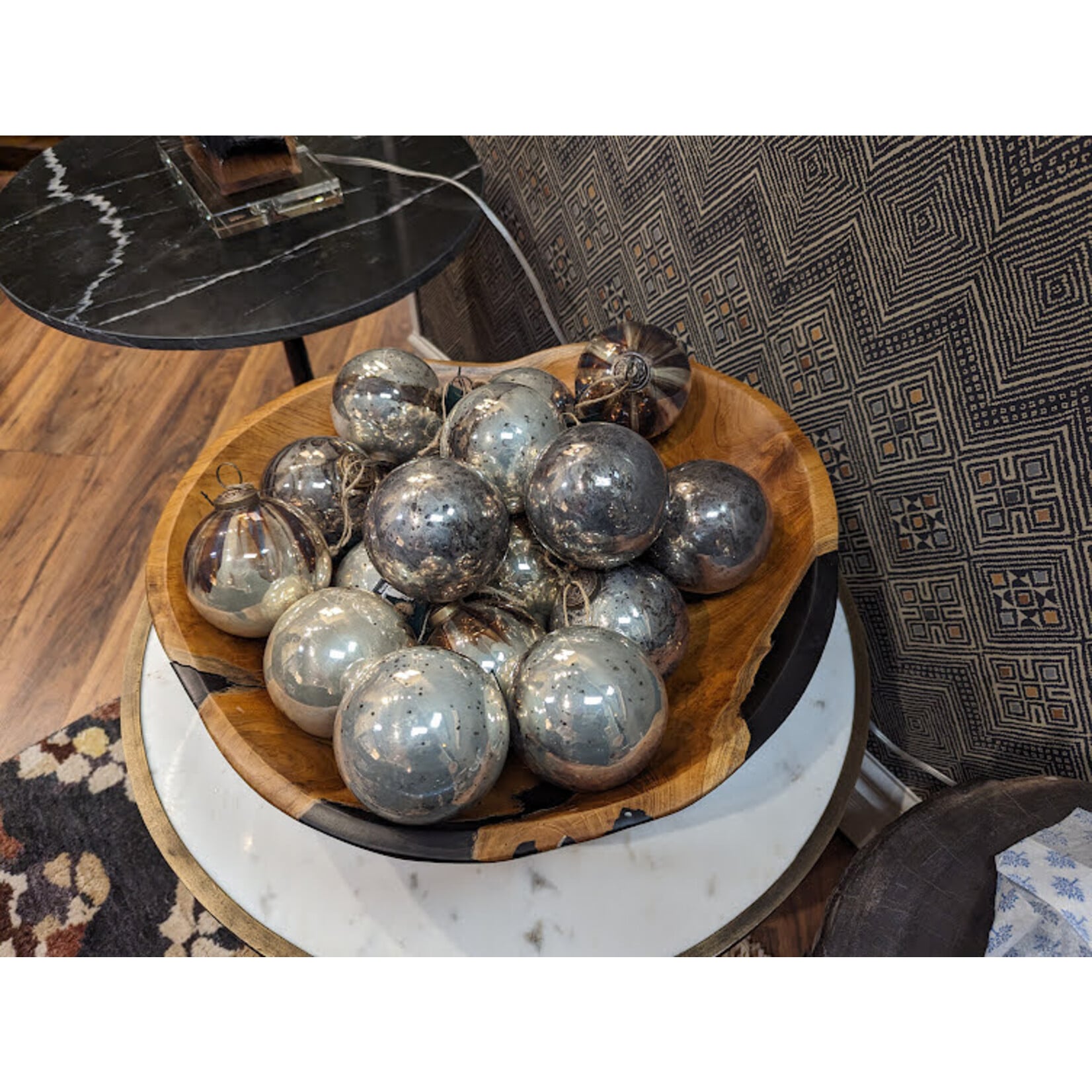 Texxture Chamonix Gold, Silver & Copper Glass Ball Ornament 4"