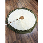 Nicky's Notions White Texture with Sage Trim Tree Skirt