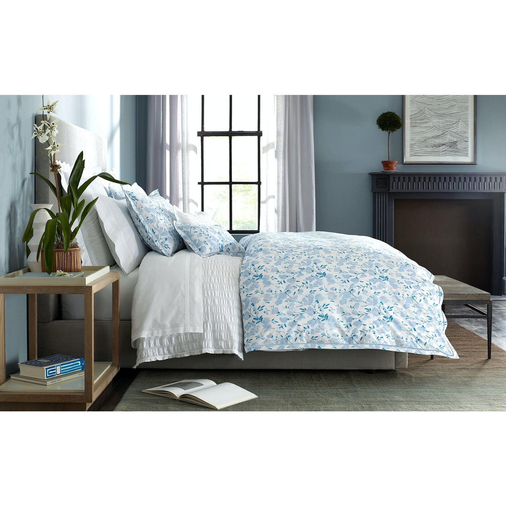 Matouk Alexandra Cotton Quilted King Sham - Sky Blue