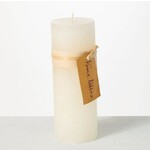 Vance Kitira Timber Pillar Candle White 3x9