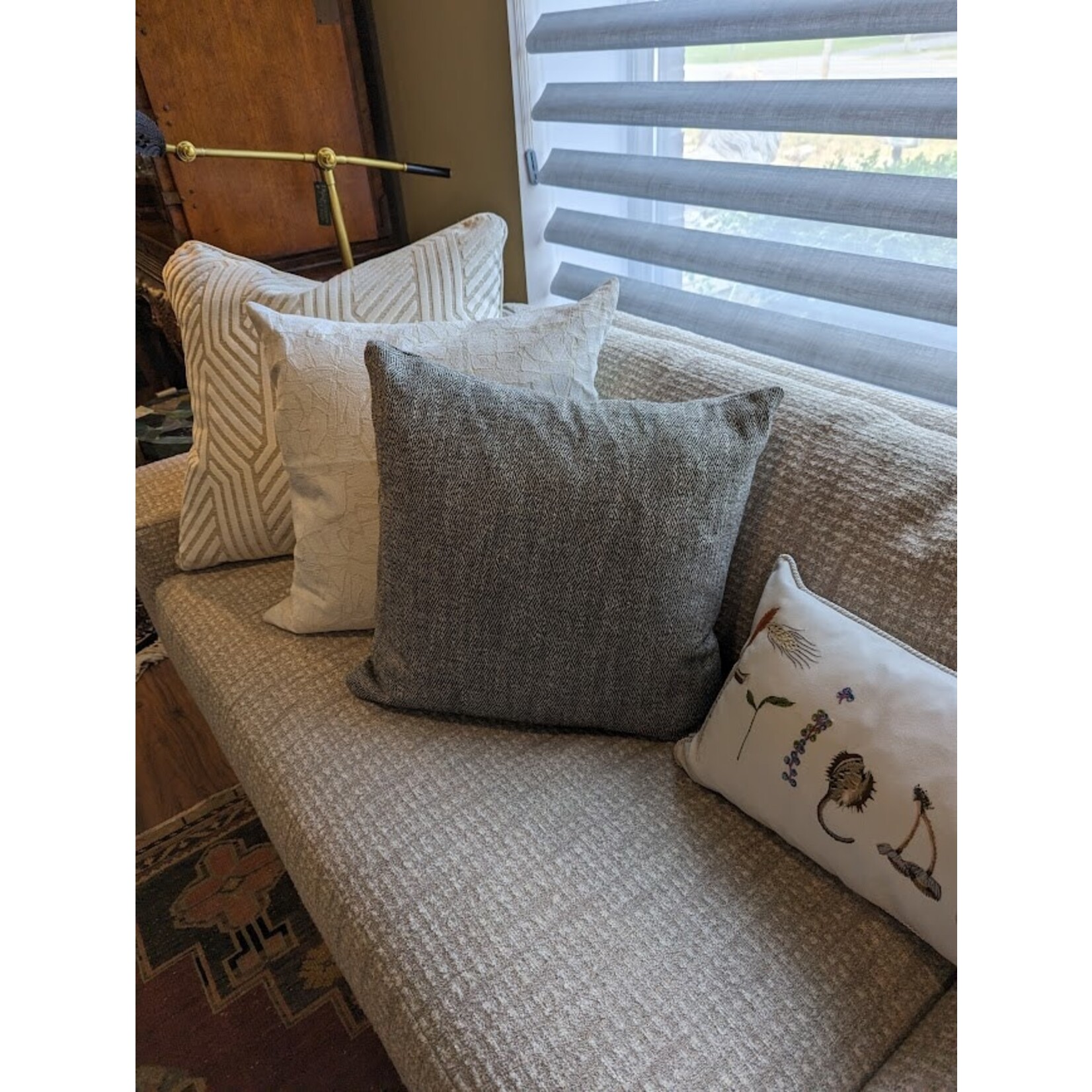 John Robshaw Textiles Asif White Decorative Throw Pillow 22x22