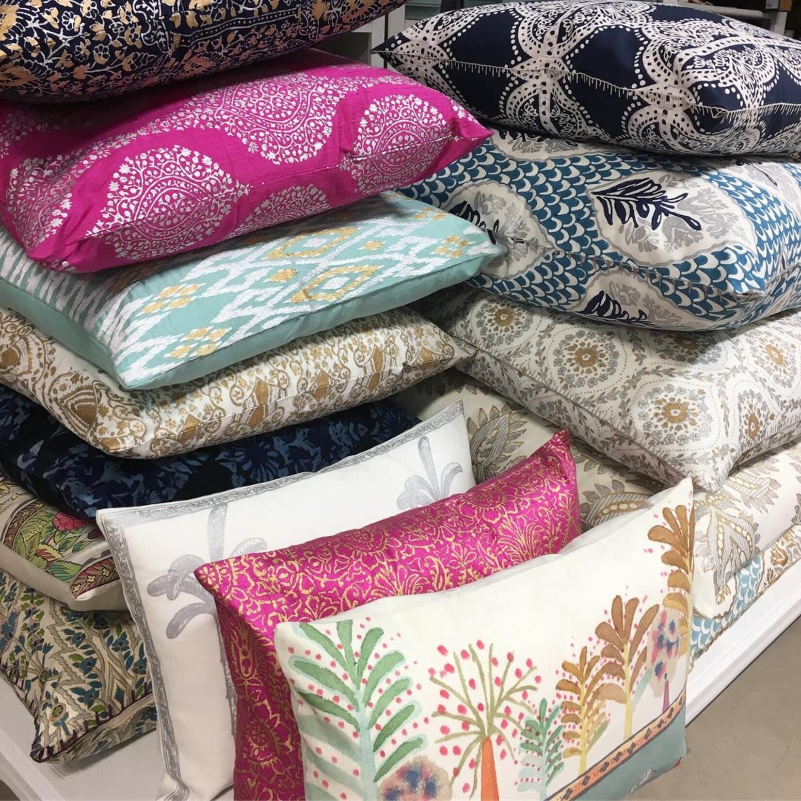 John Robshaw Textiles Lumah Peacock Euro Pillow