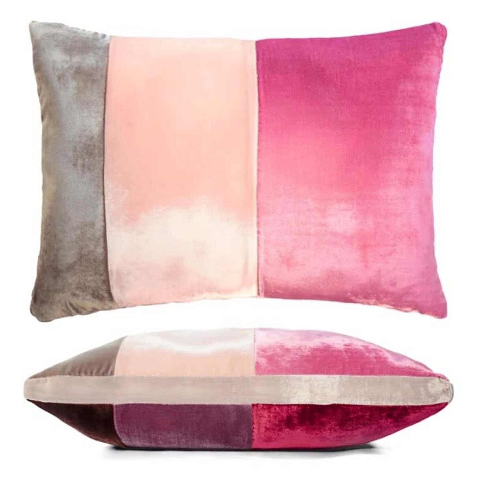 Kevin O'Brien Studio Color Block Velvet Throw Pillow