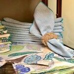 Karen Lee Ballard Turquoise Striated Napkin