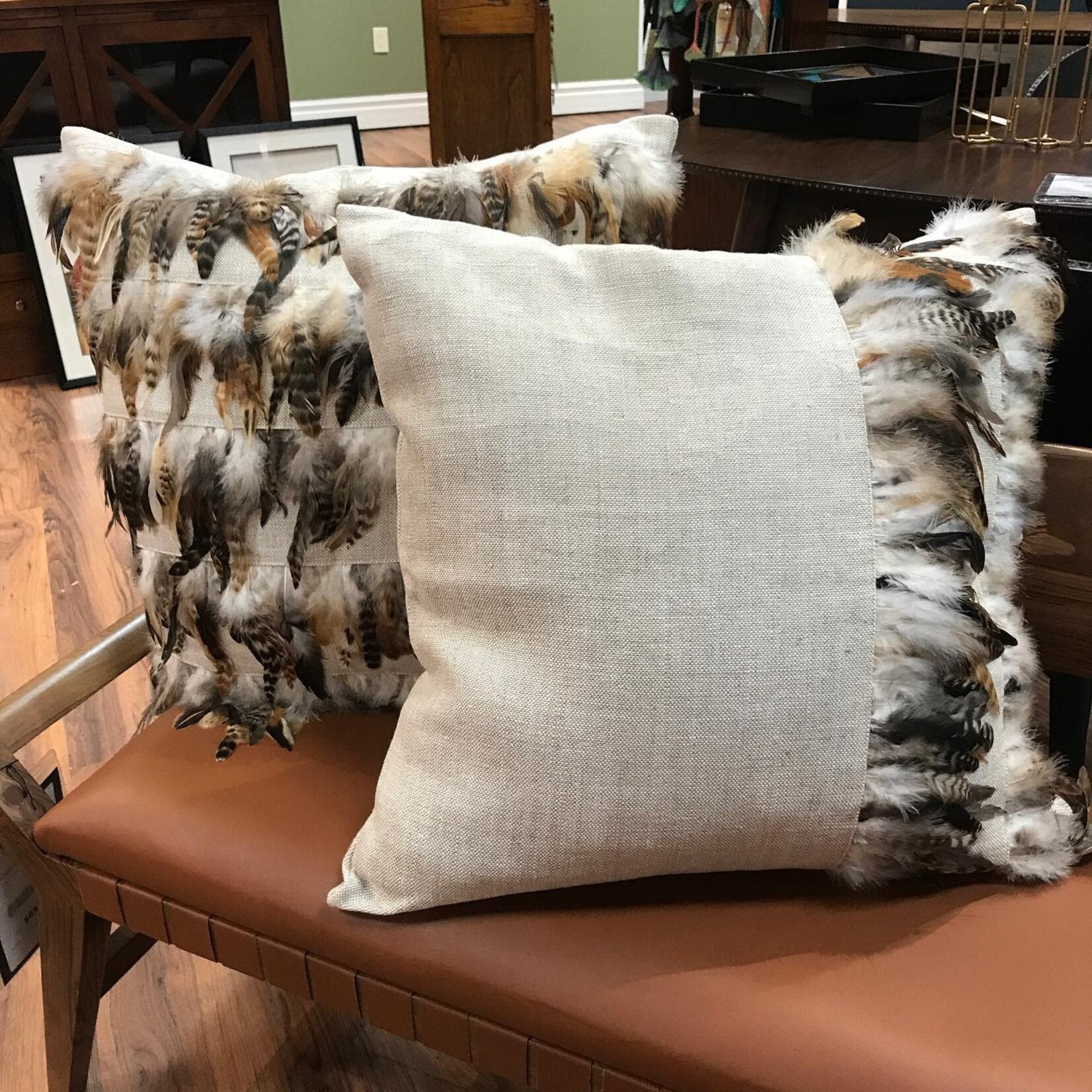 Decorum Home Corp Natural Linen Asymmetric Feather Pillow