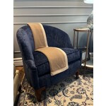 Fibre by Auskin Camel Hair Throw Blanket with Tan Trim