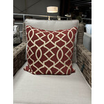 Henredon Crimson Red & Cream Pillow 20x20