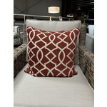 Henredon Crimson Red & Cream Throw Pillow 20x20